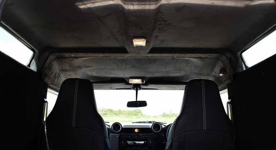 110 Full Roof Head Lining Visors Black Alcantara Trim Fits Land Rover Defender