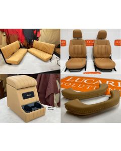 Barley fluted leather interior front+ rear seats+ cubby Fits Land Rover Defender