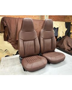 Fluted chocolate leather heated premium front seats Fit Land Rover Defender