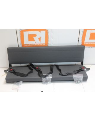 Grey twill 3 man bench rear seat load area Vinyl +belts Fits Land Rover Defender