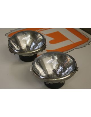 Pair headlights WITH stainless steel bezels Fits Land Rover Defender 90/110